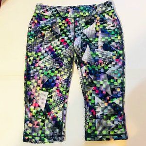 Fila Sport Women's Running Multi Color Activewear Legging Capri Pants Size S